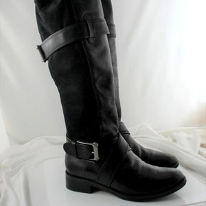 Cole Haan Air Whitley Black Leather Riding Boots